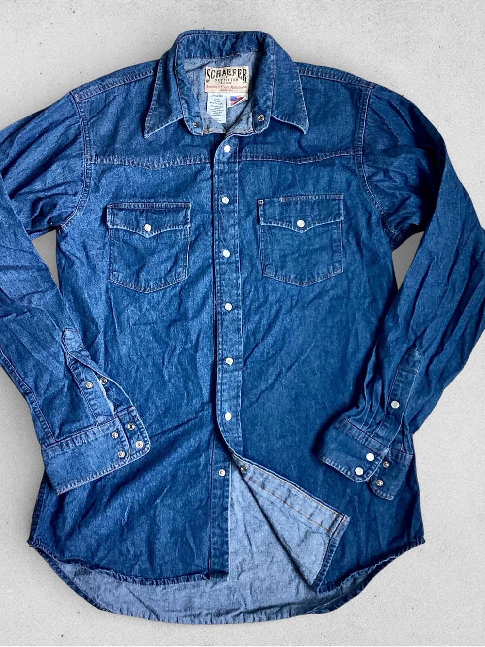 Schaeffer USA Jean Shirt Pearl Snaps 100% Cotton